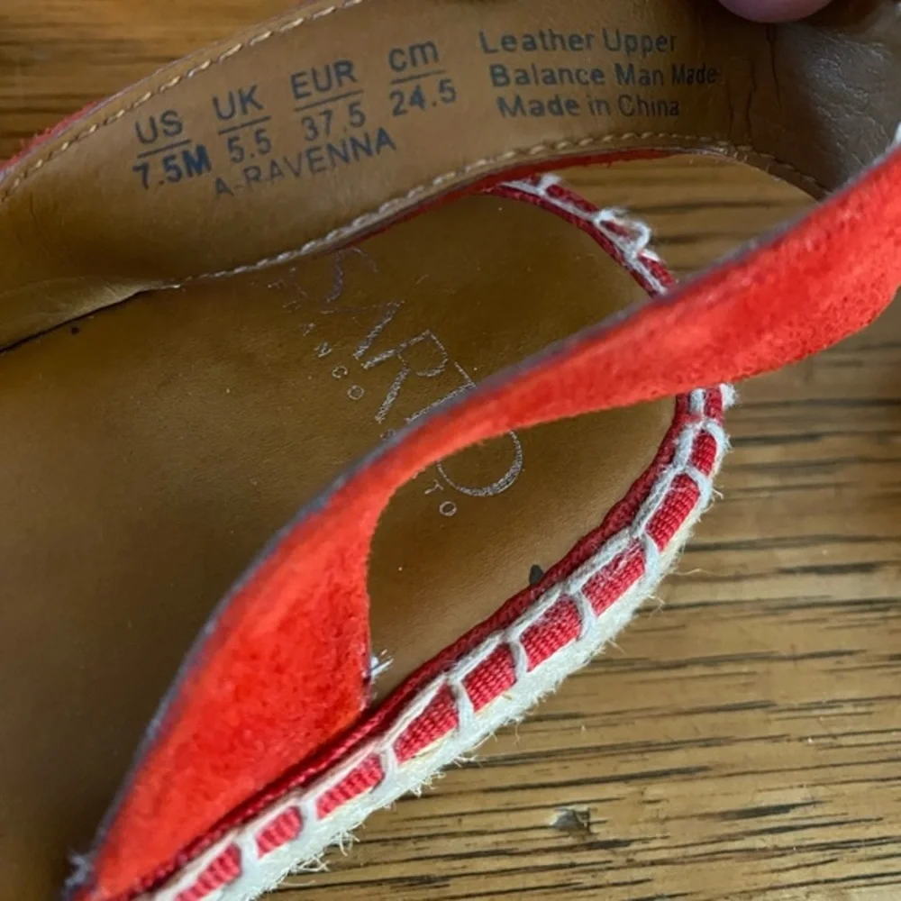 SARTO from NORDSTROM red espadrille platforms❣️EUC